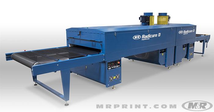 Radicure D 122 cm (48”) wide belt shown with optional 152 cm (5’) extension chamber, for a total of 457 cm (15’) of heat.