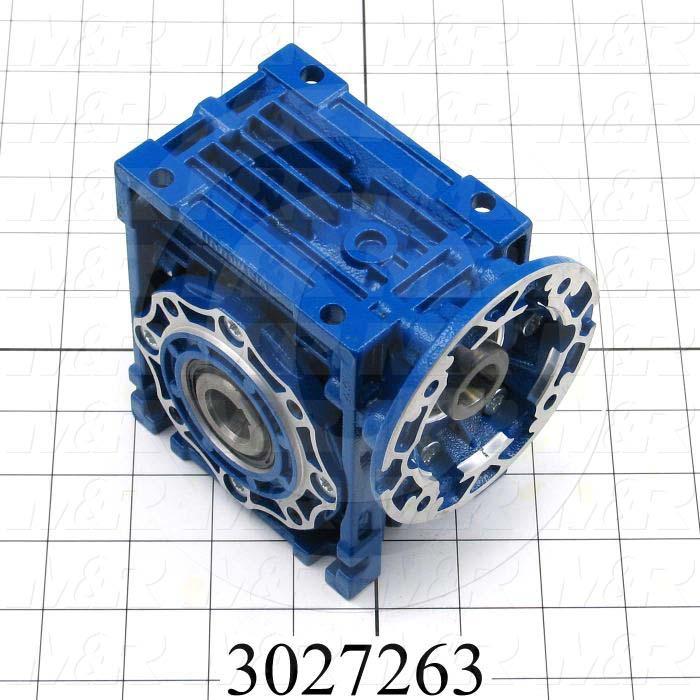 Reducers, Angle Type, Worm Type of Gears, 10:1 Ratio, Hollow Bore, 18 mm Output Diameter, Hollow Bore & Flange, 14 mm Input Diameter, IEC 63 Input Flange Size