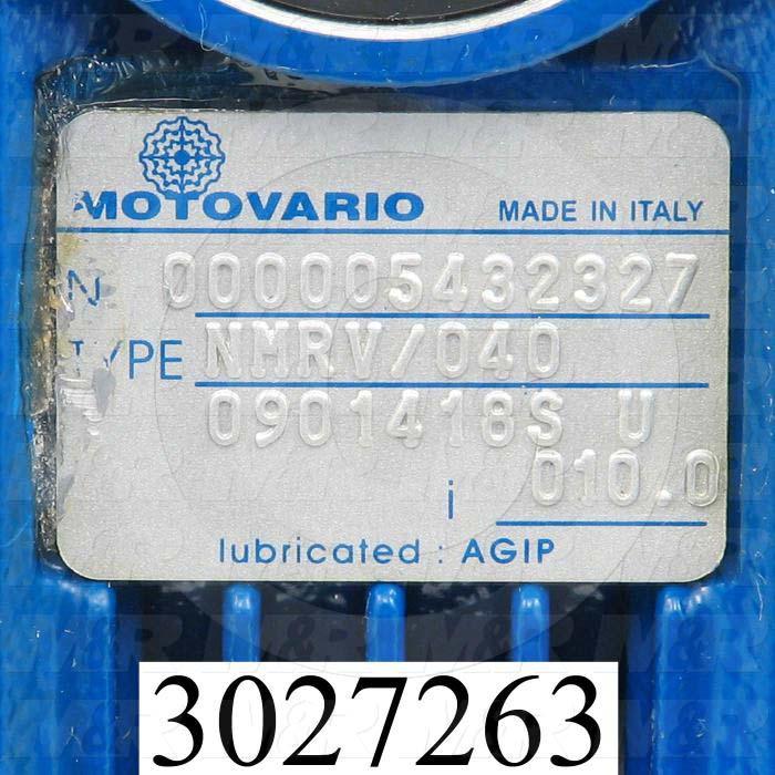 Reducers, Angle Type, Worm Type of Gears, 10:1 Ratio, Hollow Bore, 18 mm Output Diameter, Hollow Bore & Flange, 14 mm Input Diameter, IEC 63 Input Flange Size