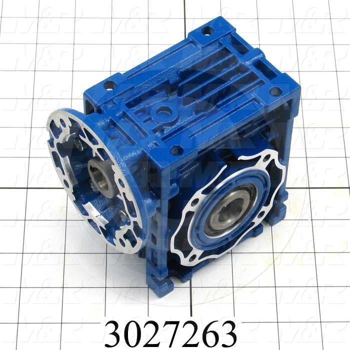 Reducers, Angle Type, Worm Type of Gears, 10:1 Ratio, Hollow Bore, 18 mm Output Diameter, Hollow Bore & Flange, 14 mm Input Diameter, IEC 63 Input Flange Size