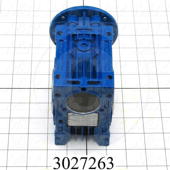 Reducers, Angle Type, Worm Type of Gears, 10:1 Ratio, Hollow Bore, 18 mm Output Diameter, Hollow Bore & Flange, 14 mm Input Diameter, IEC 63 Input Flange Size