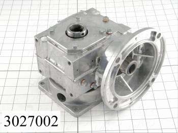 Reducers, Angle Type, Worm Type of Gears, 20:1 Ratio, Hollow Bore, 1" Output Diameter, Hollow Bore & Flange, 5/8" Input Diameter, NEMA 56 Input Flange Size, Foot mounted