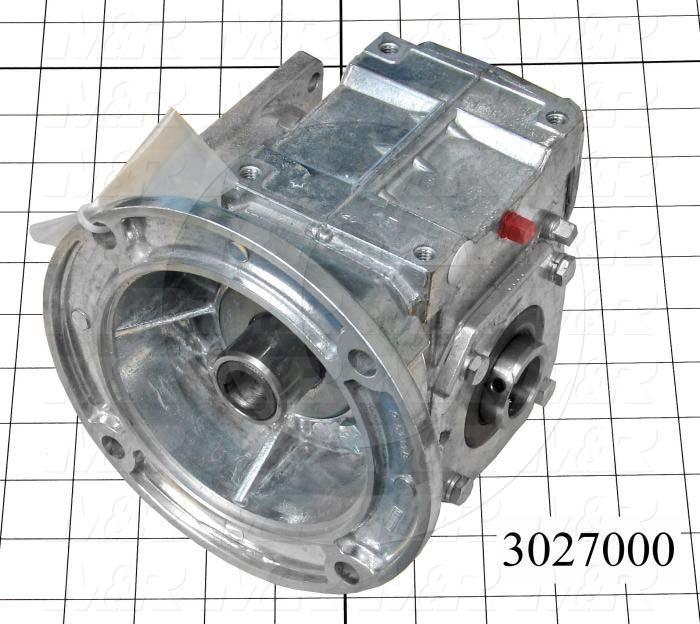 Reducers, Angle Type, Worm Type of Gears, 20:1 Ratio, Hollow Bore, 1" Output Diameter, Hollow Bore & Flange, 5/8" Input Diameter, NEMA 56 Input Flange Size, Foot mounted