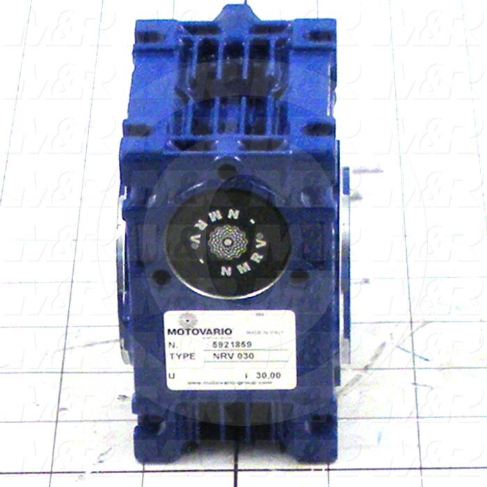 Reducers, Angle Type, Worm Type of Gears, 30:1 Ratio, Hollow Bore, 5/8" Output Diameter, Hollow Bore & Flange, 3/8" Input Diameter, Face mounted