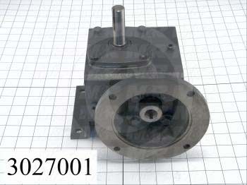 Reducers, Angle Type, Worm Type of Gears, 30:1 Ratio, Output Shaft (Single), 7/8" Output Diameter, Hollow Bore & Flange, 5/8" Input Diameter, NEMA 56 Input Flange Size
