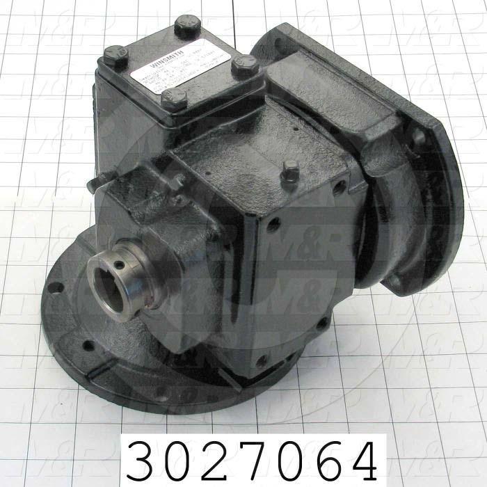 Reducers, Angle Type, Worm Type of Gears, 40:1 Ratio, Hollow Bore & Flange RH, 1" Output Diameter, Hollow Bore & Flange, 5/8" Input Diameter, NEMA 56 Input Flange Size