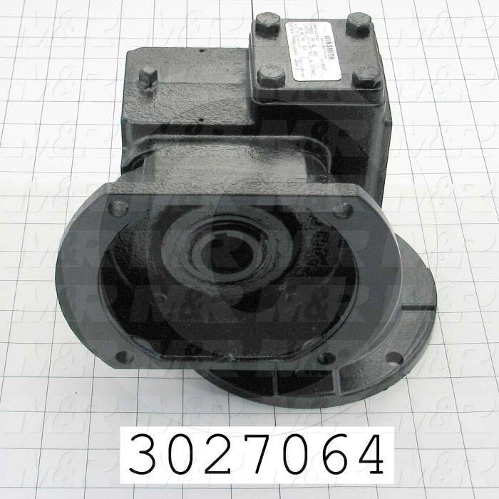 Reducers, Angle Type, Worm Type of Gears, 40:1 Ratio, Hollow Bore & Flange RH, 1" Output Diameter, Hollow Bore & Flange, 5/8" Input Diameter, NEMA 56 Input Flange Size