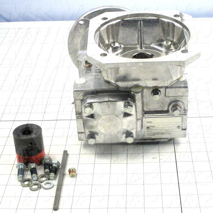 Reducers, Angle Type, Worm Type of Gears, 5:1 Ratio, Hollow Bore, 1.25" Output Diameter, Hollow Bore & Flange, 5/8" Input Diameter, NEMA 56 Input Flange Size