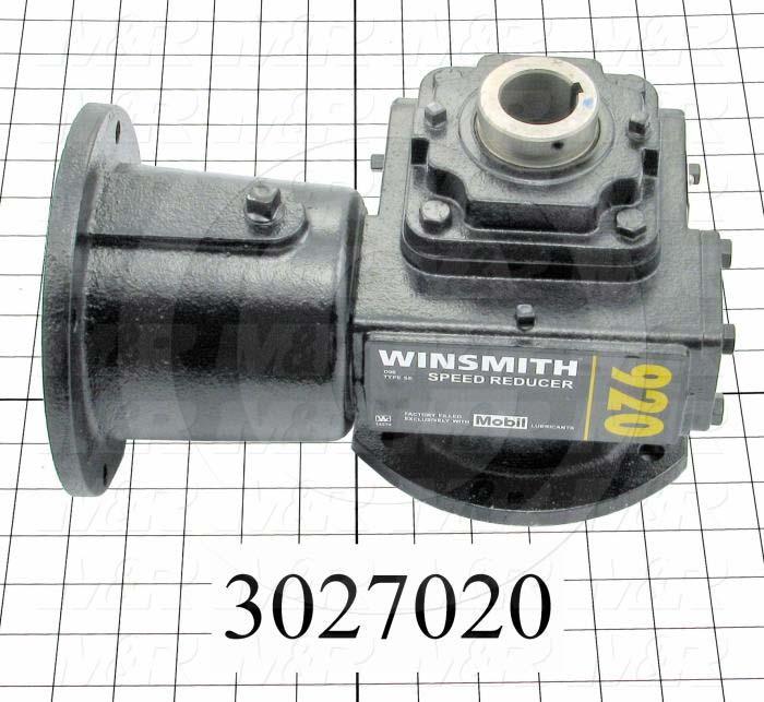 Reducers, Angle Type, Worm Type of Gears, 5:1 Ratio, Hollow Bore & Flange RH, 1.25" Output Diameter, Input Shaft & Flange, NEMA 145TC Input Flange Size, 457 in-lbs @ 1750 rpm Output Torque