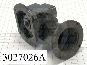 Reducers, Angle Type, Worm Type of Gears, 5:1 Ratio, Hollow Bore & Flange RH, 1.25" Output Diameter, Input Shaft & Flange, Shaft mounted