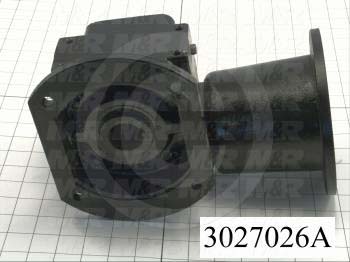 Reducers, Angle Type, Worm Type of Gears, 5:1 Ratio, Hollow Bore & Flange RH, 1.25" Output Diameter, Input Shaft & Flange, Shaft mounted