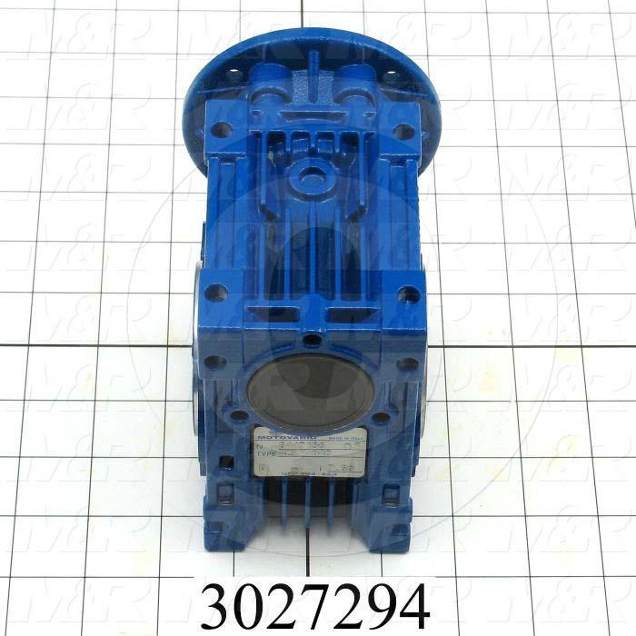 Reducers, Angle Type, Worm Type of Gears, 7.5:1 Ratio, Hollow Bore, 18 mm Output Diameter, Hollow Bore & Flange, 14 mm Input Diameter, IEC 63 B14 Input Flange Size