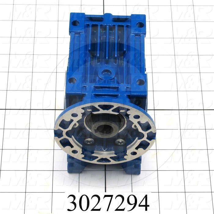 Reducers, Angle Type, Worm Type of Gears, 7.5:1 Ratio, Hollow Bore, 18 mm Output Diameter, Hollow Bore & Flange, 14 mm Input Diameter, IEC 63 B14 Input Flange Size