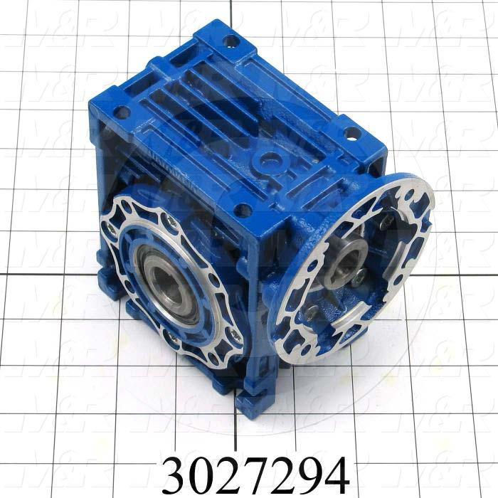 Reducers, Angle Type, Worm Type of Gears, 7.5:1 Ratio, Hollow Bore, 18 mm Output Diameter, Hollow Bore & Flange, 14 mm Input Diameter, IEC 63 B14 Input Flange Size