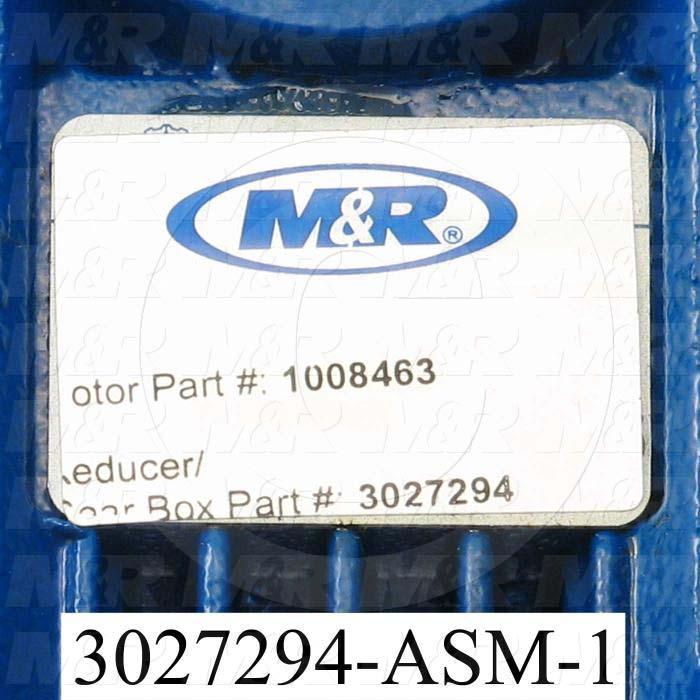 Reducers, Angle Type, Worm Type of Gears, 7.5:1 Ratio, Hollow Bore, 18 mm Output Diameter, Hollow Bore & Flange, 14 mm Input Diameter, IEC 63 B14 Input Flange Size, Face mounted