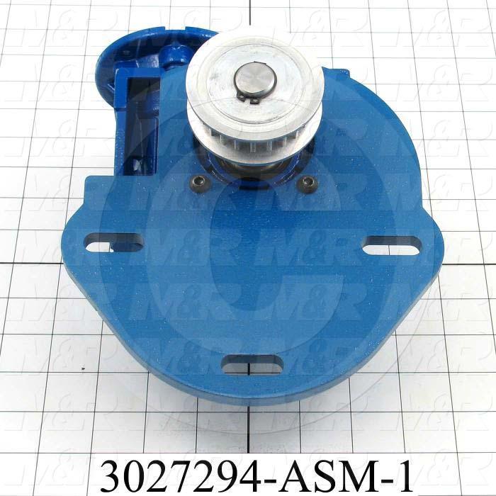 Reducers, Angle Type, Worm Type of Gears, 7.5:1 Ratio, Hollow Bore, 18 mm Output Diameter, Hollow Bore & Flange, 14 mm Input Diameter, IEC 63 B14 Input Flange Size, Face mounted