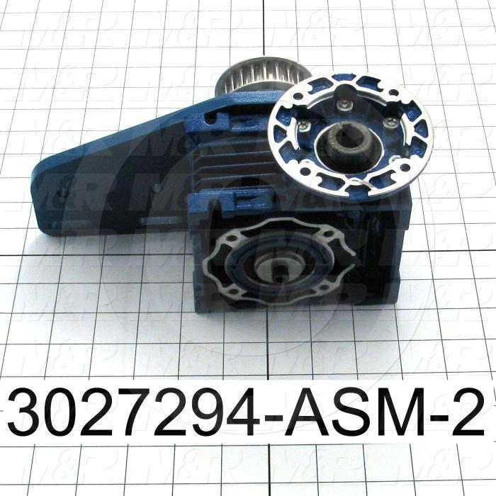 Reducers, Angle Type, Worm Type of Gears, 7.5:1 Ratio, Hollow Bore, 18 mm Output Diameter, Hollow Bore & Flange, 14 mm Input Diameter, IEC 63 B14 Input Flange Size, Face mounted