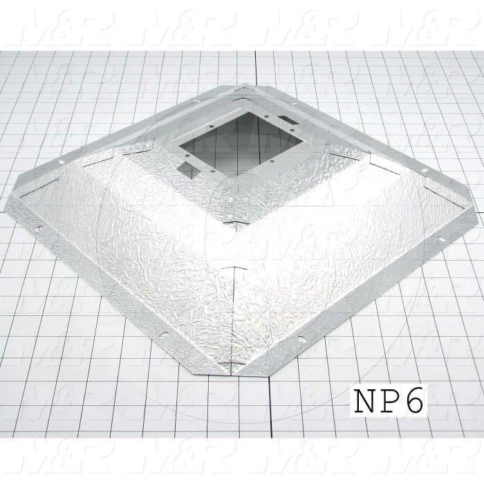 Reflectors, Concave Square, 15.50", 15.50", Aluminum, Leather Grain Pattern