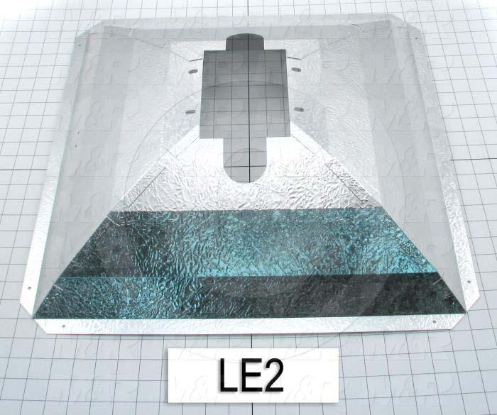 Reflectors, Concave Square, 21.69", 21.69", Aluminum, Leather Grain Pattern