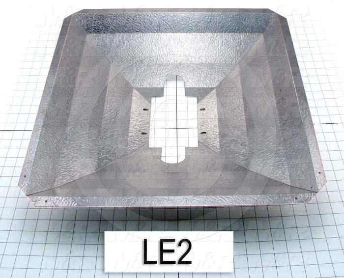 Reflectors, Concave Square, 21.69", 21.69", Aluminum, Leather Grain Pattern