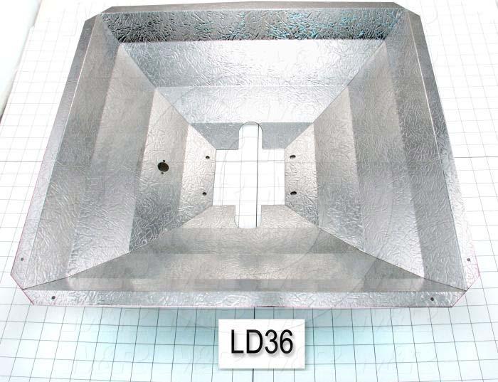 Reflectors, Concave Square, 21.75", 21.75", Aluminum, Leather Grain Pattern