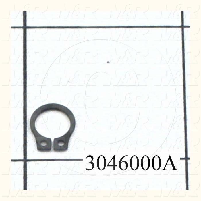 Retaining Ring, External, Style Basic Snap, Shaft Diameter 0.25", Thickness 0.025 in., Material Steel, Note:  FOR SQUEEGEE - FLOOD CYL. PIN