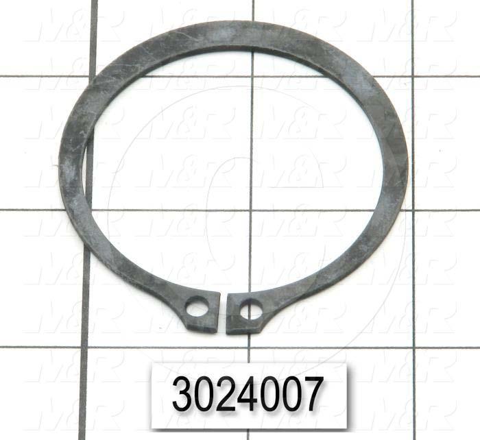 Retaining Ring, External, Style Basic Snap, Shaft Diameter 0.375", Thickness 0.025 in., Material Steel