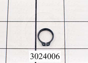 Retaining Ring, External, Style Basic Snap, Shaft Diameter 0.50 in., Thickness 0.042", Material Steel