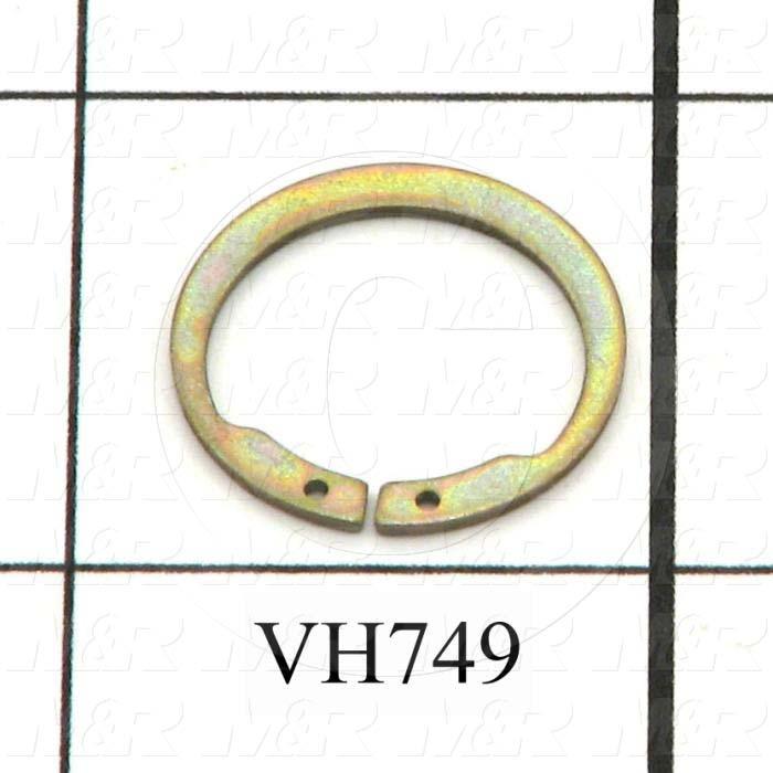 Retaining Ring, External, Style Basic Snap, Shaft Diameter 0.625", Thickness 0.036", Material Steel, Finish Zinc Plated