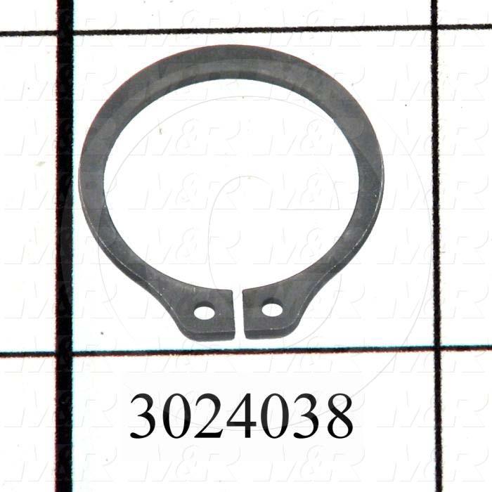 Retaining Ring, External, Style Basic Snap, Shaft Diameter 0.75 in., Thickness 0.042", Material Steel