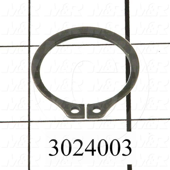 Retaining Ring, External, Style Basic Snap, Shaft Diameter 1.00 in., Material Steel, Finish Black Phosphate