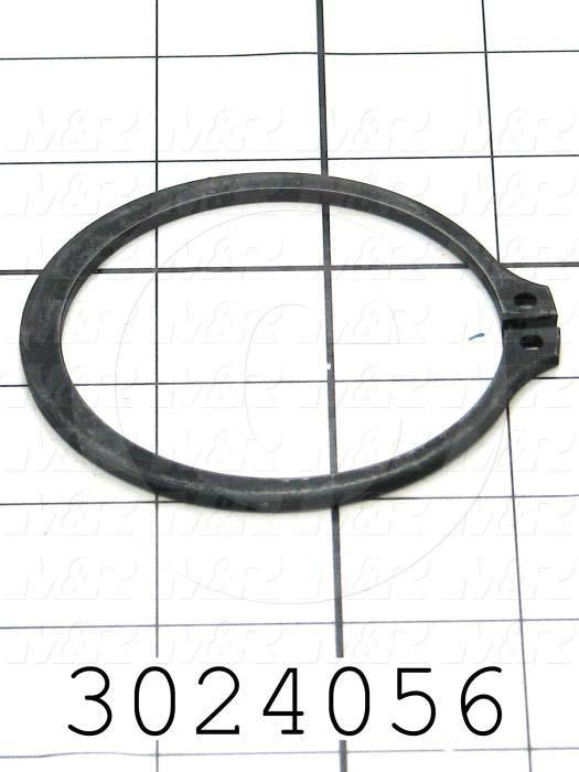 Retaining Ring, External, Style Basic Snap, Shaft Diameter 2.75", Material Steel, Finish Black Phosphate