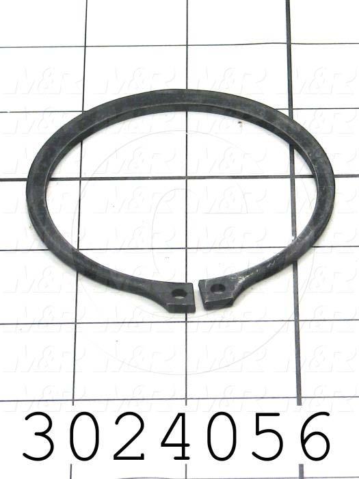 Retaining Ring, External, Style Basic Snap, Shaft Diameter 2.75", Material Steel, Finish Black Phosphate
