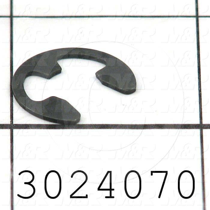 Retaining Ring, External, Style E-Ring, Shaft Diameter 0.375", Thickness 0.035", Material Steel