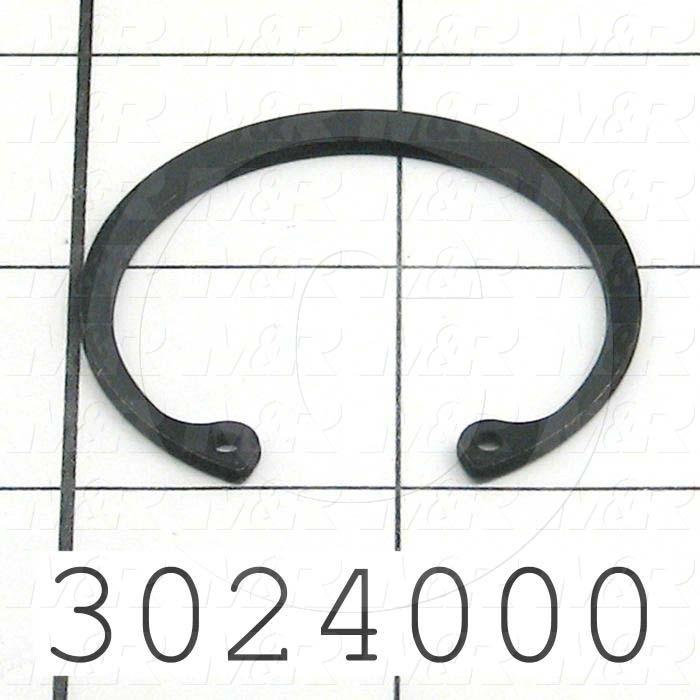 Retaining Ring, Internal, Style Basic Snap, Housing Diameter 1.562", Outside Diameter 1.734", Thickness 0.062", Material Steel