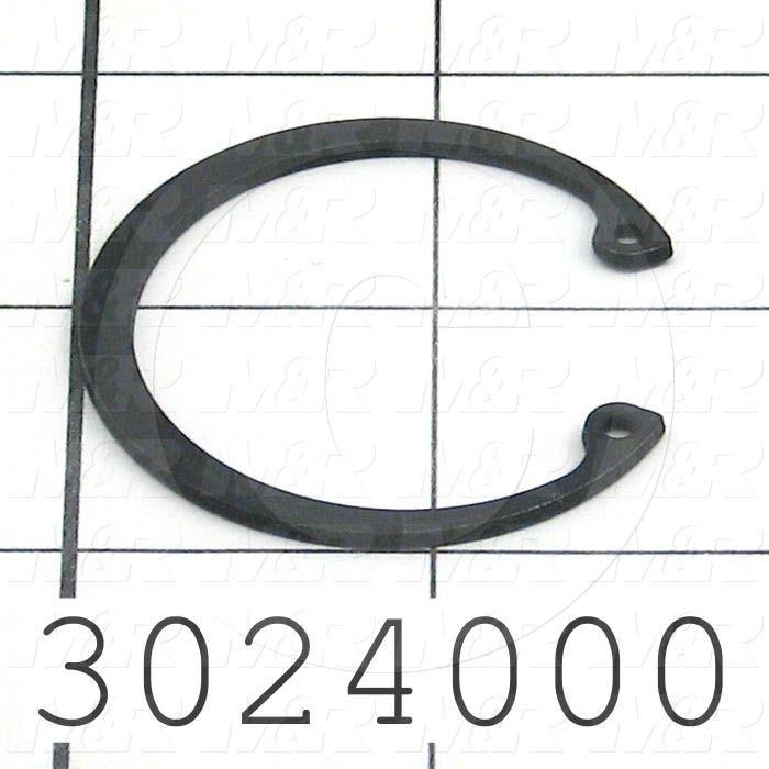 Retaining Ring, Internal, Style Basic Snap, Housing Diameter 1.562", Outside Diameter 1.734", Thickness 0.062", Material Steel