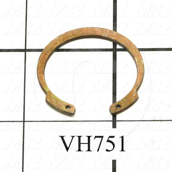 Retaining Ring, Internal, Style C-Ring, Housing Diameter 1.125", Outside Diameter 1.188", Thickness 0.05 in., Material Steel, Finish Zinc & Yellow Chromate