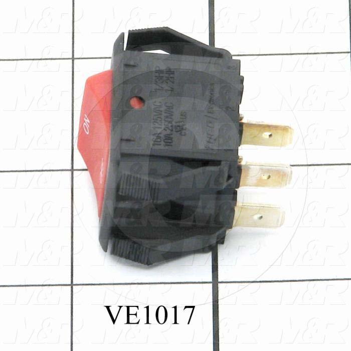 Rocker Switch, DPST, Contact Rating @ 125V 16A