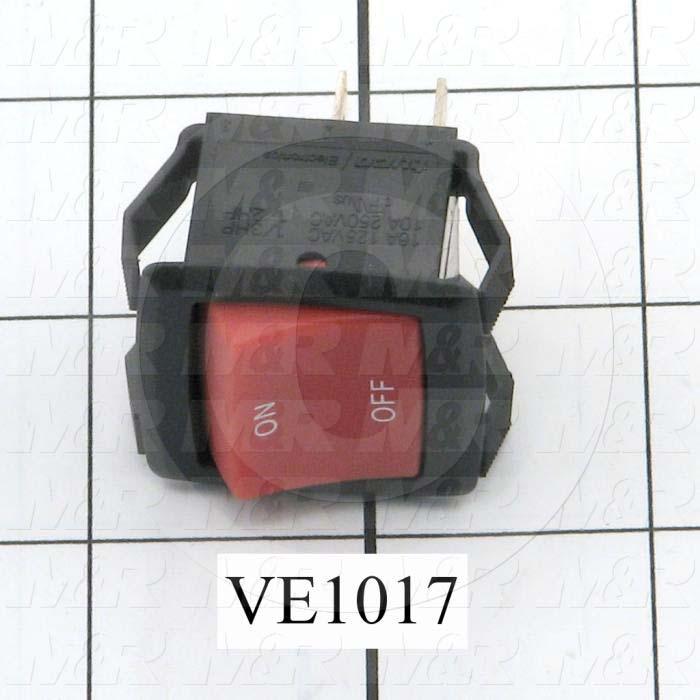 Rocker Switch, DPST, Contact Rating @ 125V 16A