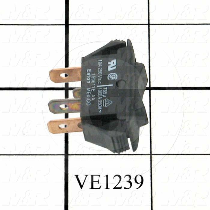 Rocker Switch, SPDT, Contact Rating @ 250V 10A