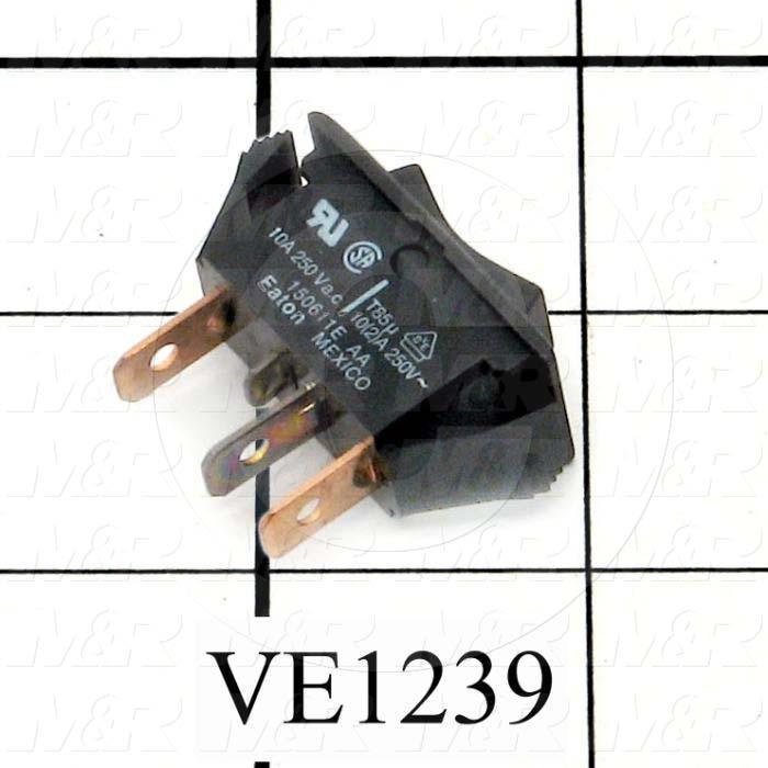 Rocker Switch, SPDT, Contact Rating @ 250V 10A