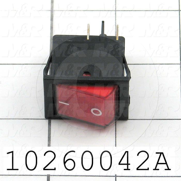 Rocker Switch, with Lamp, Contact Rating @ 125V 20A, Contact Rating @ 250V 15A