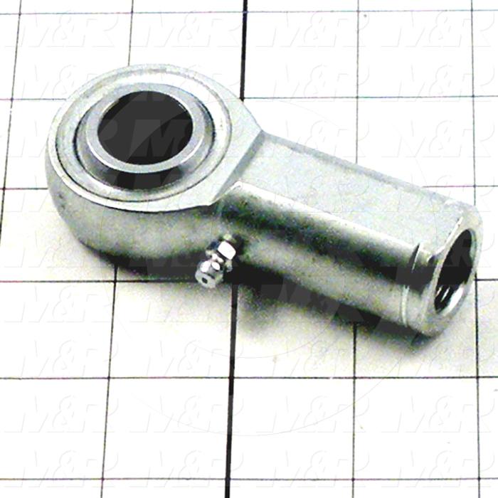 Rod End and Spherical Bearing, Female, Left Hand, 3/4-16 Thread Size, 0.75 in. Inside Diameter, 0.88" Ball With, 2.88" Base to Center, Steel Body, Steel Race, Steel Ball