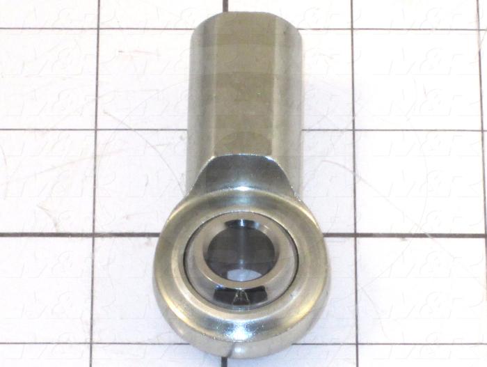 Rod End and Spherical Bearing, Female, Right Hand, 1/2-20 Thread Size, 0.50 in. Inside Diameter, 0.625" Ball With, 2.125" Base to Center, Steel Body, Steel Ball, 1