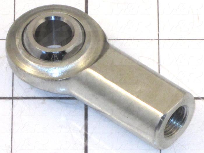 Rod End and Spherical Bearing, Female, Right Hand, 1/2-20 Thread Size, 0.50 in. Inside Diameter, 0.625" Ball With, 2.125" Base to Center, Steel Body, Steel Ball, 1