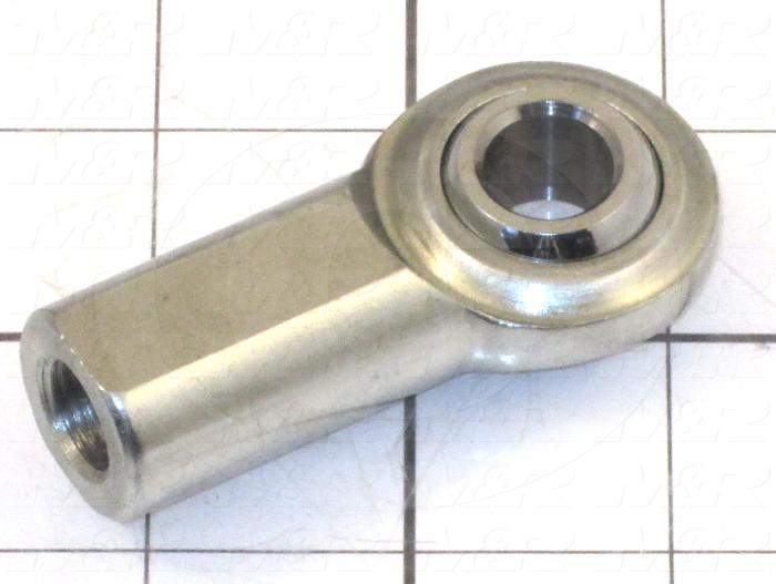 Rod End and Spherical Bearing, Female, Right Hand, 1/2-20 Thread Size, 0.50 in. Inside Diameter, 0.625" Ball With, 2.125" Base to Center, Steel Body, Steel Ball, 1