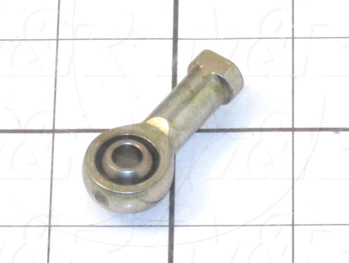 Rod End and Spherical Bearing, Female, Right Hand, 1/4-28 Thread Size, 0.250" Inside Diameter, 0.375" Ball With, 1.312" Base to Center, Steel Body, Plastic Race, Steel Ball, 1