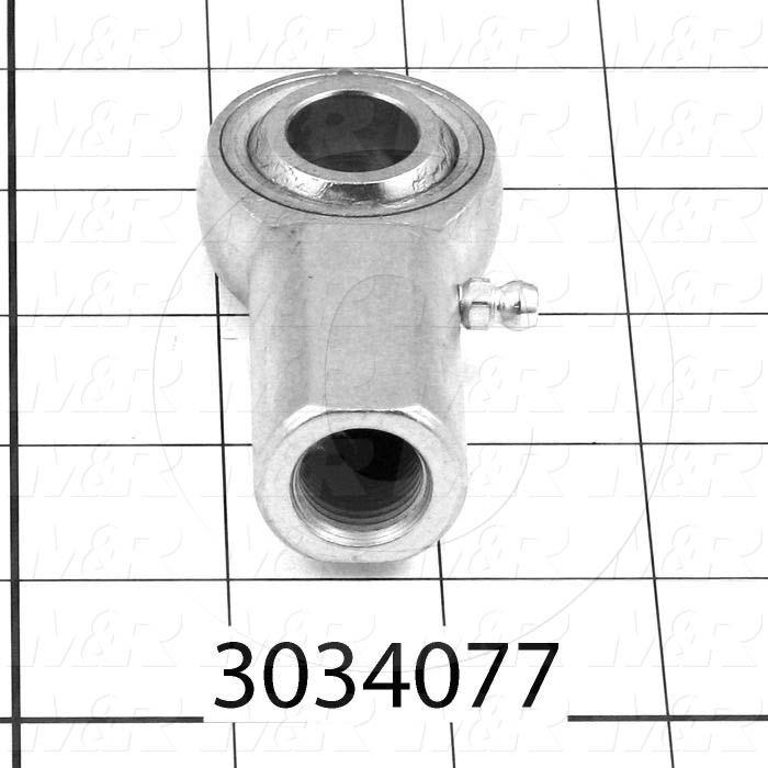 Rod End and Spherical Bearing, Female, Right Hand, 5/8-18 Thread Size, 0.625 in. Inside Diameter, 0.750" Ball With, 2.50" Base to Center, Steel Body, Steel Race, Steel Ball