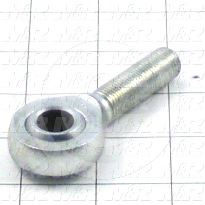 Rod End and Spherical Bearing, Male, Right Hand, 1/2-20 Thread Size, 0.50 in. Inside Diameter, 0.625" Ball With, 2.438" Base to Center, Steel Body, Steel Ball, 1