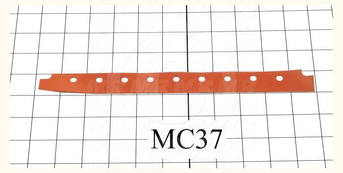 Seals and O-Rings, Light Seal, 0.017" Thickness, 0.81" Width, 10.63" Overall Length, Used on MC100 Shutter Light Seal Assembly, Silicone Coated Fbgl Fabric